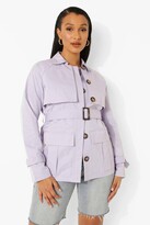 Thumbnail for your product : boohoo Belted Utility Short Trench Coat