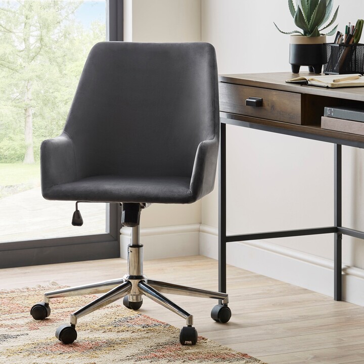 Dunelm Elliott Grey Velvet Office Chair Grey ShopStyle