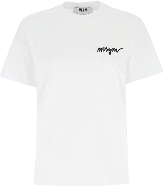 MSGM Logo Embroidered T-Shirt