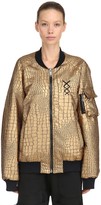 Thumbnail for your product : NICOLÒ TONETTO MILANO Gold Flux Embossed Faux Leather Bomber