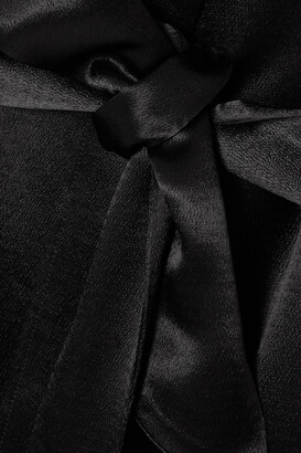 MARTIN MARTIN Constance Belted Satin Maxi Shirt Dress - Black