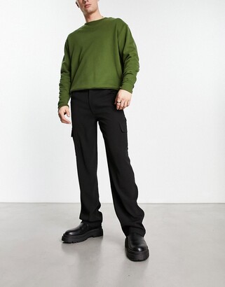 Collusion tailored cargo pants in black - ShopStyle Chinos & Khakis
