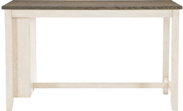 Lark Manor Modern Antique White And Rosy Brown 1Pc Counter Height Table With Built-In Shelves Wooden Multifunctional Kitchen Dining Room Furniture