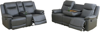 Orren Ellis 2-Piece Vegan Leather Power Reclining Living Room Sofa Set