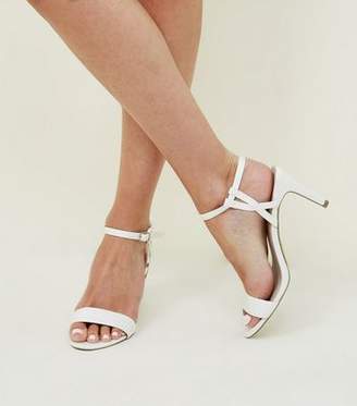 New Look Off White Satin Twist Strap Wedding Sandals