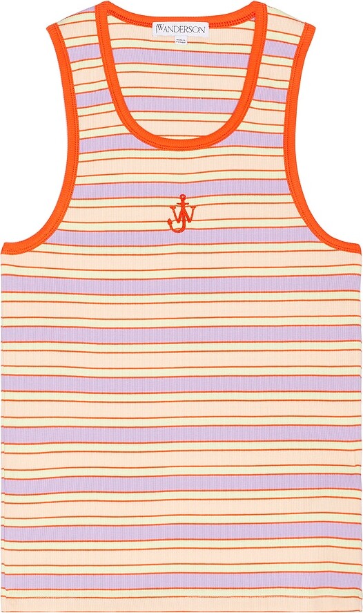 J.W.Anderson Striped Contrast Trim Vest in Pink