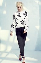 Thumbnail for your product : Vince Camuto 'Shadow Bouquet' Bell Sleeve Crop Blouse (Regular & Petite)