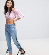 Thumbnail for your product : Bershka Fluted Sleeve Crop Top