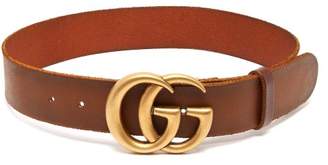 Gucci Gg Leather Belt - Womens - Tan