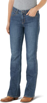 Wrangler Women's Aura Instantly Slimming Mid Rise Boot Cut Jean - Blue - 4 Short