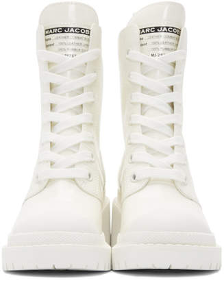 Marc Jacobs White Bristol Laced Up Boots