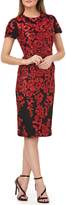 Thumbnail for your product : Carmen Marc Valvo Embroidered Mesh Sheath Dress