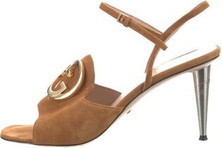 Gucci Interlocking G Logo Suede Slingback Sandals