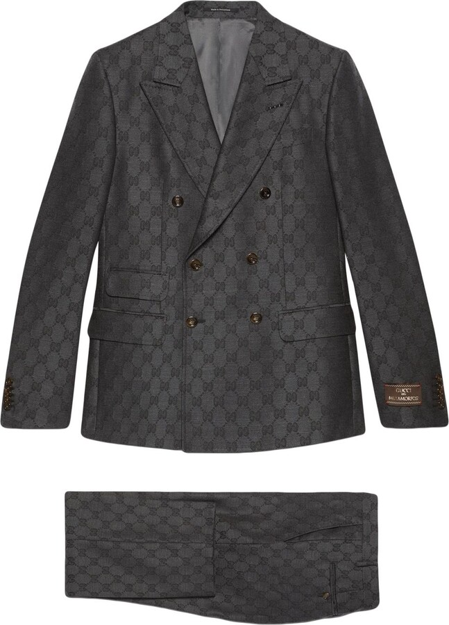 Gucci GG monogram double-breasted suit - ShopStyle
