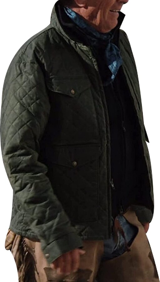 LPFACON Mens Yellowstone Season 04 Biker Cowboy Jacket Green John