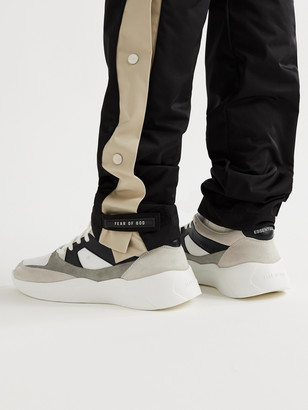 FEAR OF GOD ESSENTIALS Leather-Trimmed Suede And Mesh Sneakers