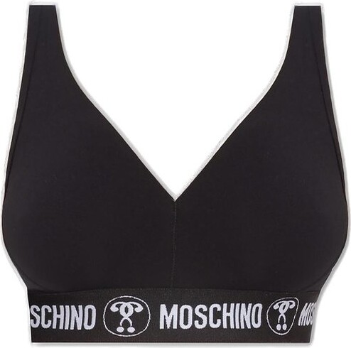 Moschino Logo-Underband V-Neck Bra - ShopStyle Chemises