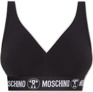 Moschino Logo-Underband V-Neck Bra - ShopStyle