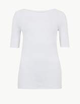 Thumbnail for your product : M&S Collection Pure Cotton Slash Neck Regular Fit T-Shirt