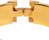 Thumbnail for your product : Hermes Clic Clac H Brown Enamel Gold Plated Wide Bracelet PM