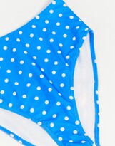 Thumbnail for your product : Peek & Beau Fuller Bust Exclusive mix and match high waist bikini bottoms in blue spot
