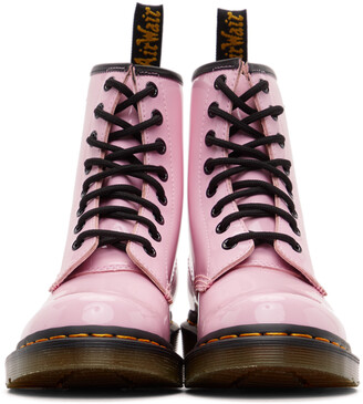 Dr. Martens Pink Patent 1460 Lace-Up Boots