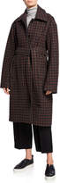 Thumbnail for your product : Vince Belted Check Wool Coat