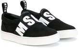 Thumbnail for your product : MSGM Kids slip-on logo sneakers