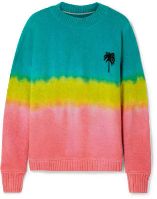 The Elder Statesman Oversized Tie-dyed Cashmere Sweater - Green