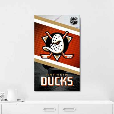 Anaheim Ducks Stretched Canvas Wall Art – Officially Licensed NHL Hockey Team Print – Ready to Hang – 18" x 18"