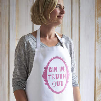 Catherine Colebrook 'Gin In, Truth Out' Personalised Apron