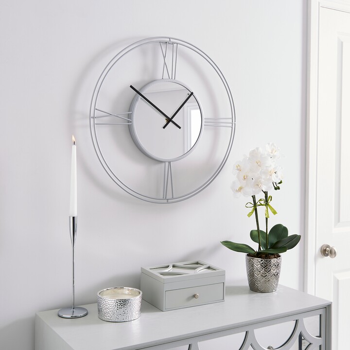 Dunelm Luxe Wall Clock, Silver 60cm Silver ShopStyle
