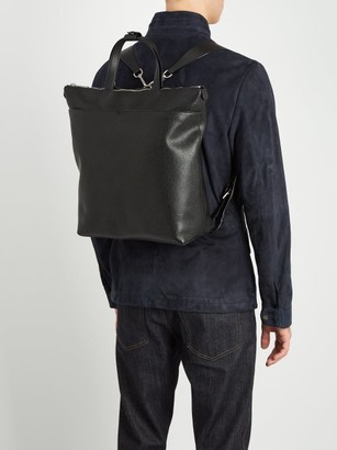Valextra Grained-leather Backpack - Black