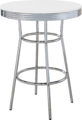 George Oliver Werner Glossy White Round Bar Table