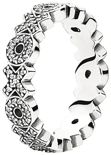 Womens Jewellery Save 2% PANDORA Silver Cz Sparkling Hugs & Kisses Ring in Metallic 