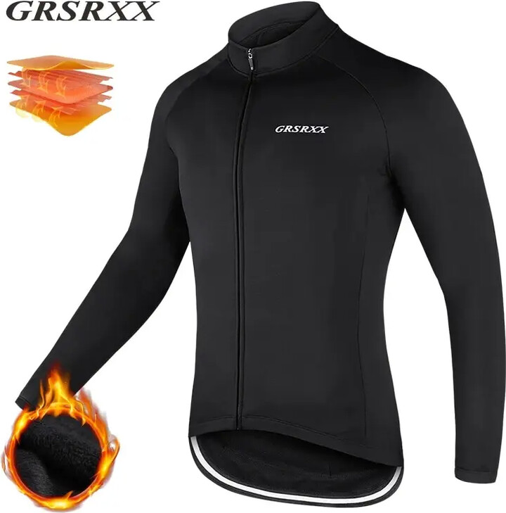 NONE GRSRXX Winter Warm Cycling Jacket Mountain Bike Jacket Cycling Jersey Long Sleeve Cycling Jersey Ciclismo Jacket Unisex