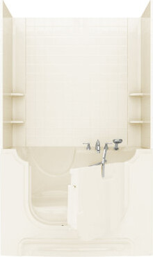 Therapeutic Tubs HandiTub 60" x 30" Walk in Soaking Fiberglass Bathtub with Faucet and Integrated Seat