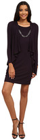 Thumbnail for your product : Jessica Howard Mock Two-Piece Drape Jacket Dress with Necklace
