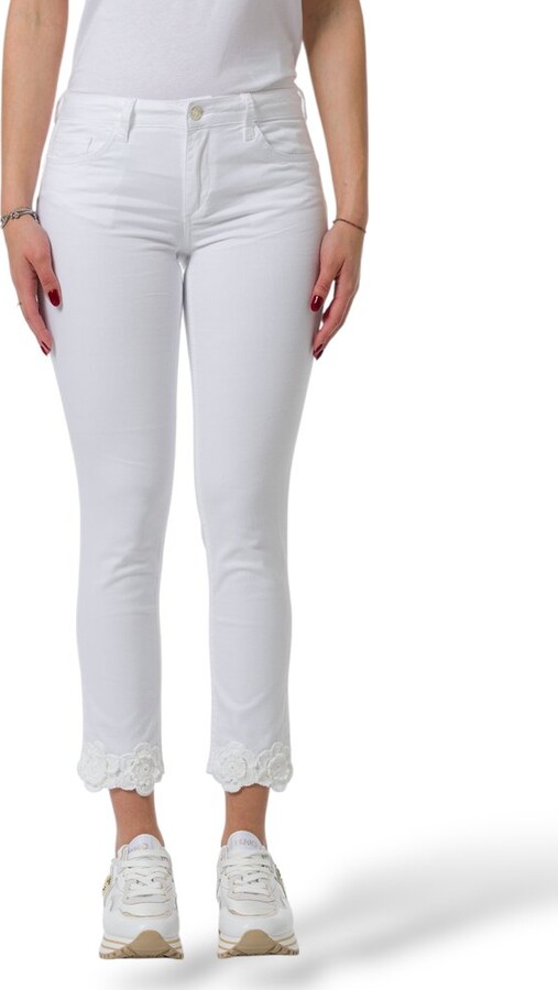 Liu Jo Logo Plaque Crochet-Flower Trousers