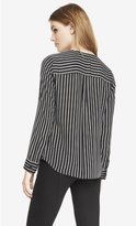 Thumbnail for your product : Express Striped Gathered V-Neck Blouse