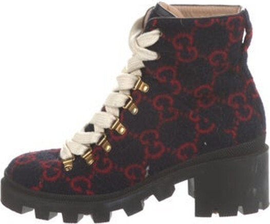 Gucci GG Plus Wool Combat Boots - ShopStyle
