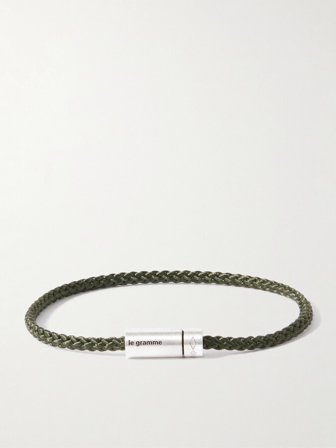 Le Gramme 7g Nato Sterling Silver and Cord Cable Bracelet