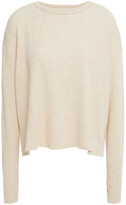 Thumbnail for your product : Enza Costa Melange Waffle-knit Cotton And Cashmere-blend Sweater