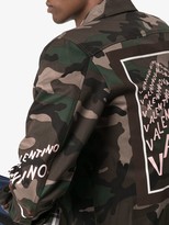 Thumbnail for your product : Valentino Logo print camo cotton shirt jacket
