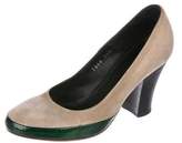 Thumbnail for your product : Dries Van Noten Suede Round-Toe Pumps Metallic Suede Round-Toe Pumps