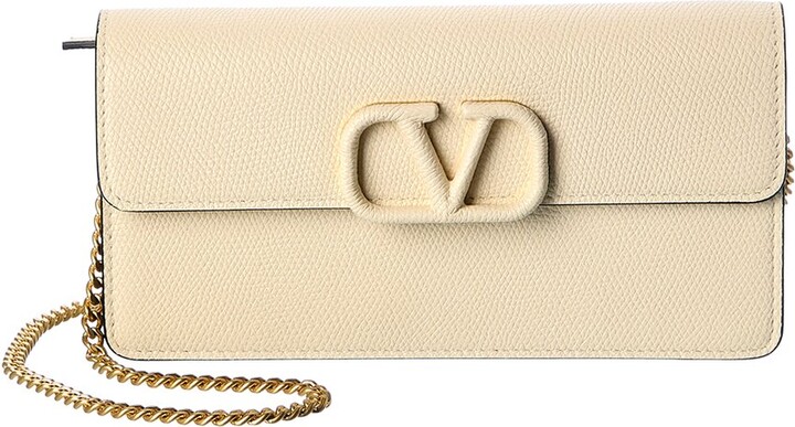 Valentino Vsling Grainy Leather Wallet On Chain - ShopStyle