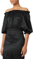 Thumbnail for your product : Saloni Feather-Detailed Off Shoulder Dress