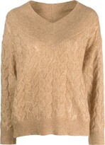 Metallic Cable-Knit Jumper 