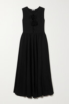 Thumbnail for your product : Fil De Vie Althea Tasseled Linen Maxi Dress - Black