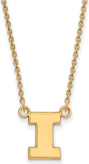 Black Bow Jewelry Co. BlackBowJewelry14kYellowGoldPlatedSterlingSilverIllinoisFightingIlliniNCAANecklace18Inch